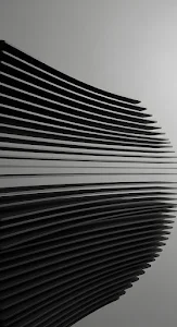 Abstract Black Slices Curved Geometric Reflection Art