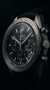 Luxury Black Chronograph Watch Close-Up Wallpaper