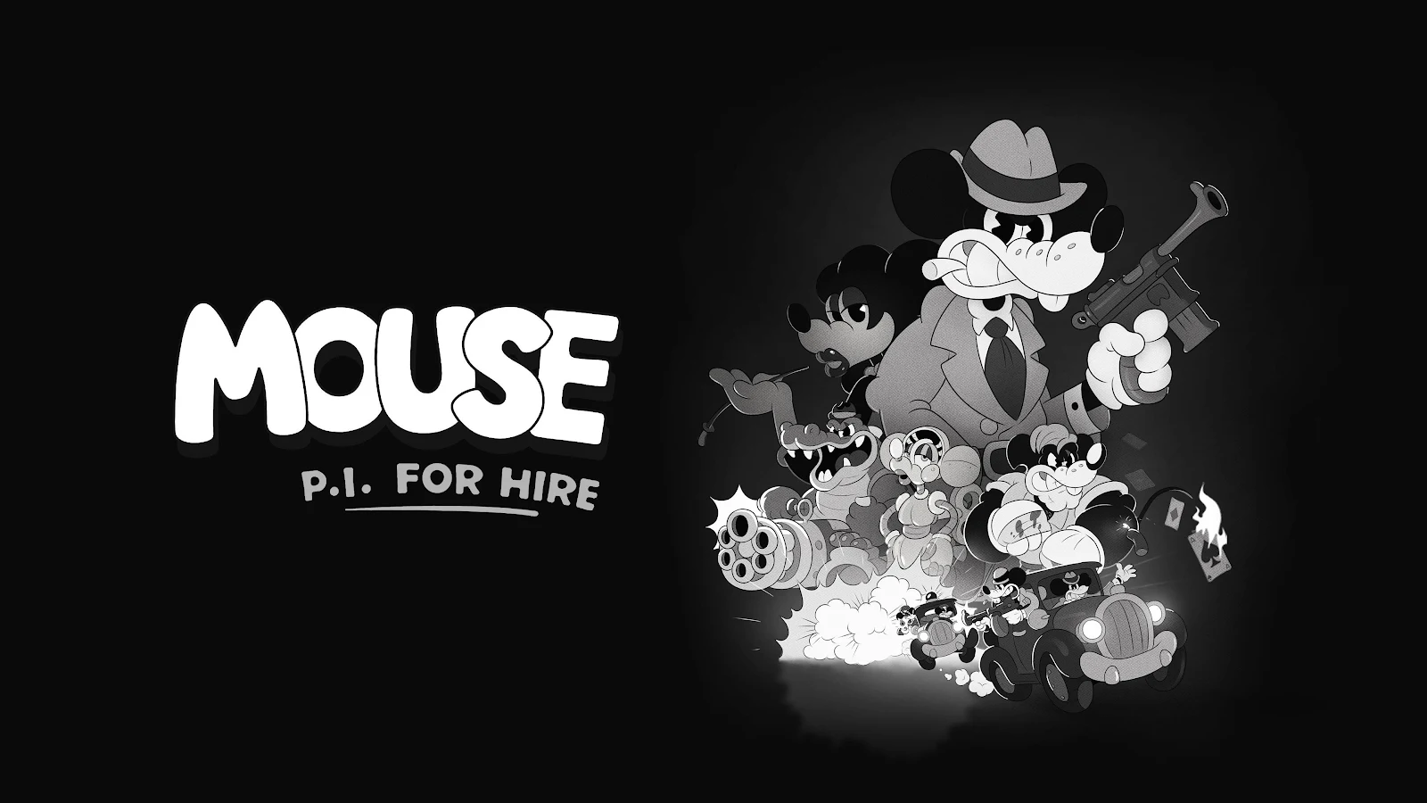 Mouse P.I. For Hire - Retro Cartoon Art 4K Wallpaper (3840x2160)