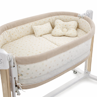 Bedding set 5 el Twins in a crib 90х50 Hearts beige