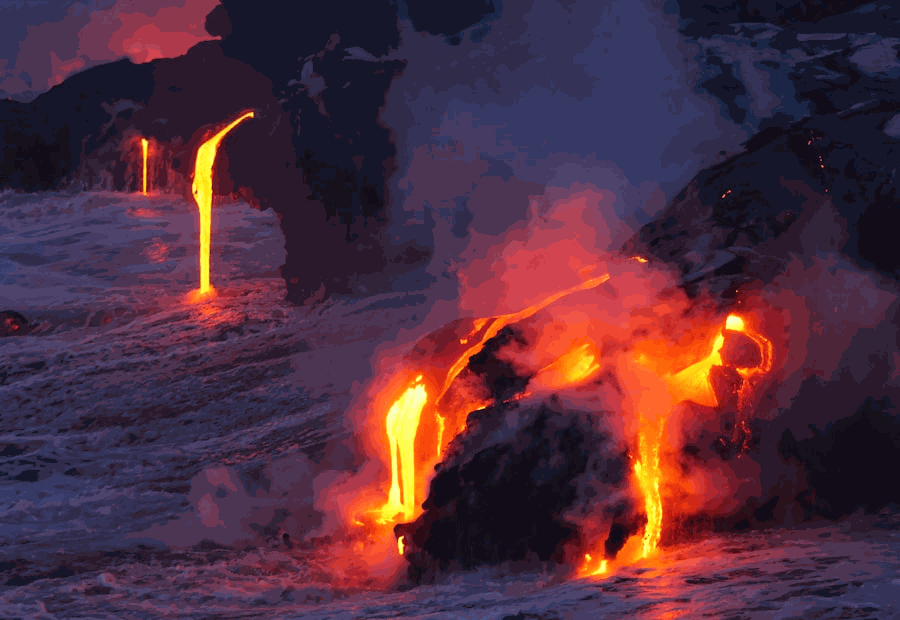 Five-image volcano research carousel
