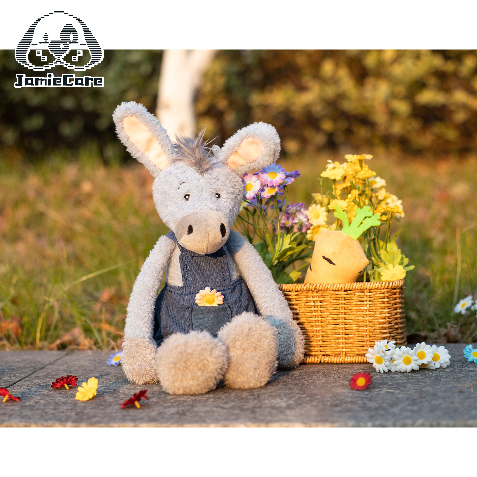 Plush Toy Donkey, 30 cm, Polyester Fiber