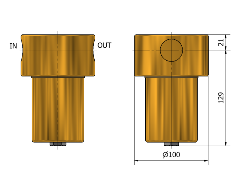 PHF BS2 CF10 Filter in Brass - Brass Filters by Southern CGS