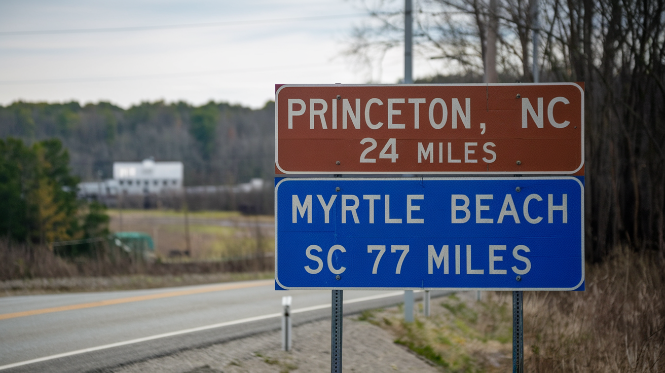 Distance from Princeton NC to Myrtle Beach SC & Travel Tips