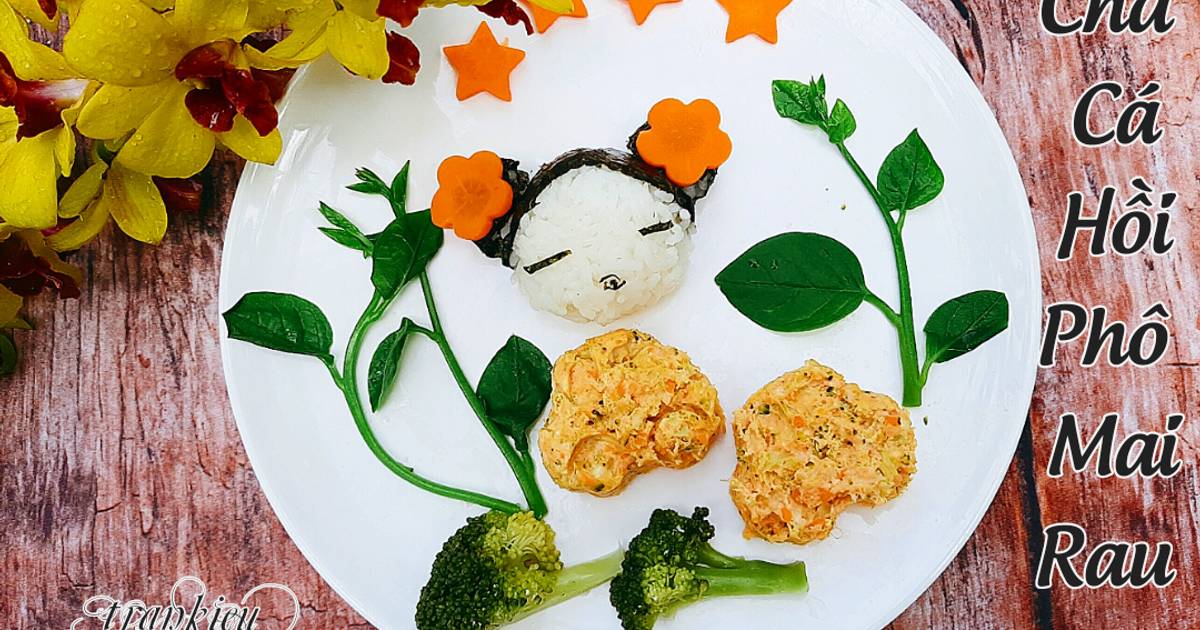 Chả cá hồi phô mai rau củ
