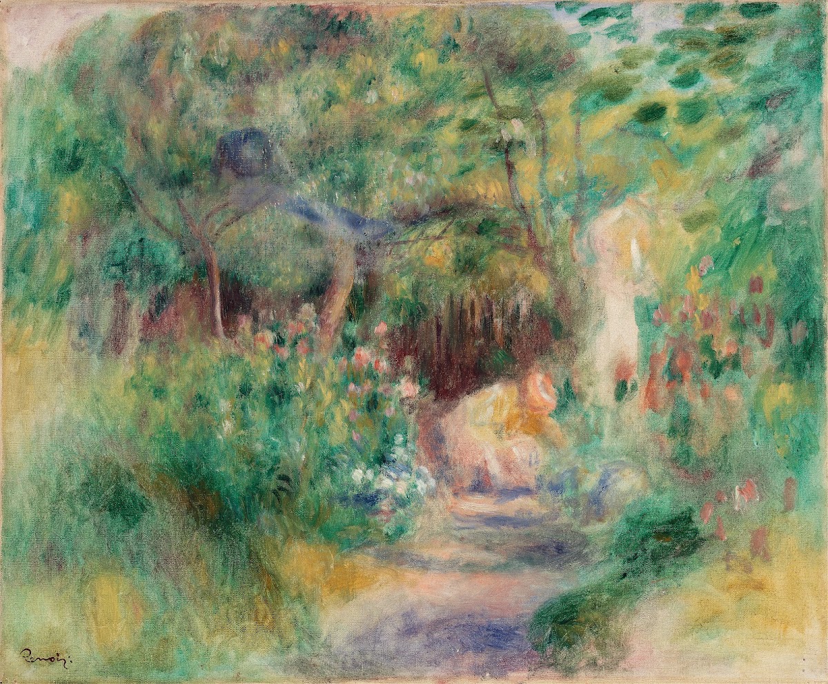 Landscape with Woman Gardening Paysage et femme jardinant c 1896