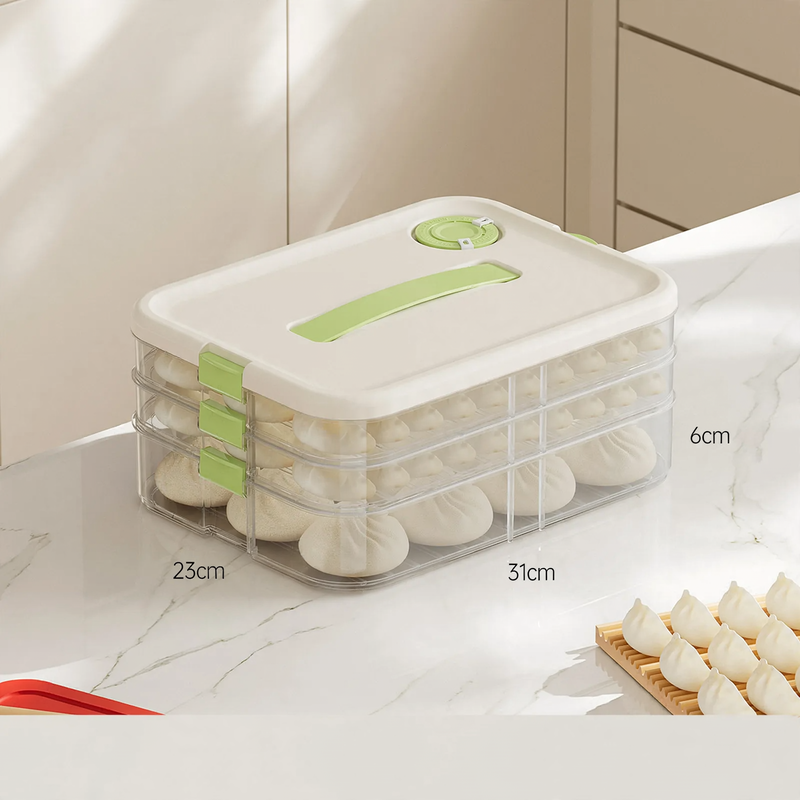 Plastic storage box for dumplings