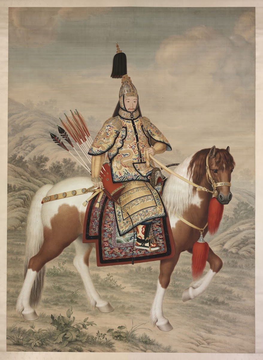 The Qianlong Emperor in Ceremonial Armor on Horseback 1758