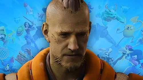 Frank West holding a camera amidst zombies in a Hollywood setting for Dead Rising 'Rec'