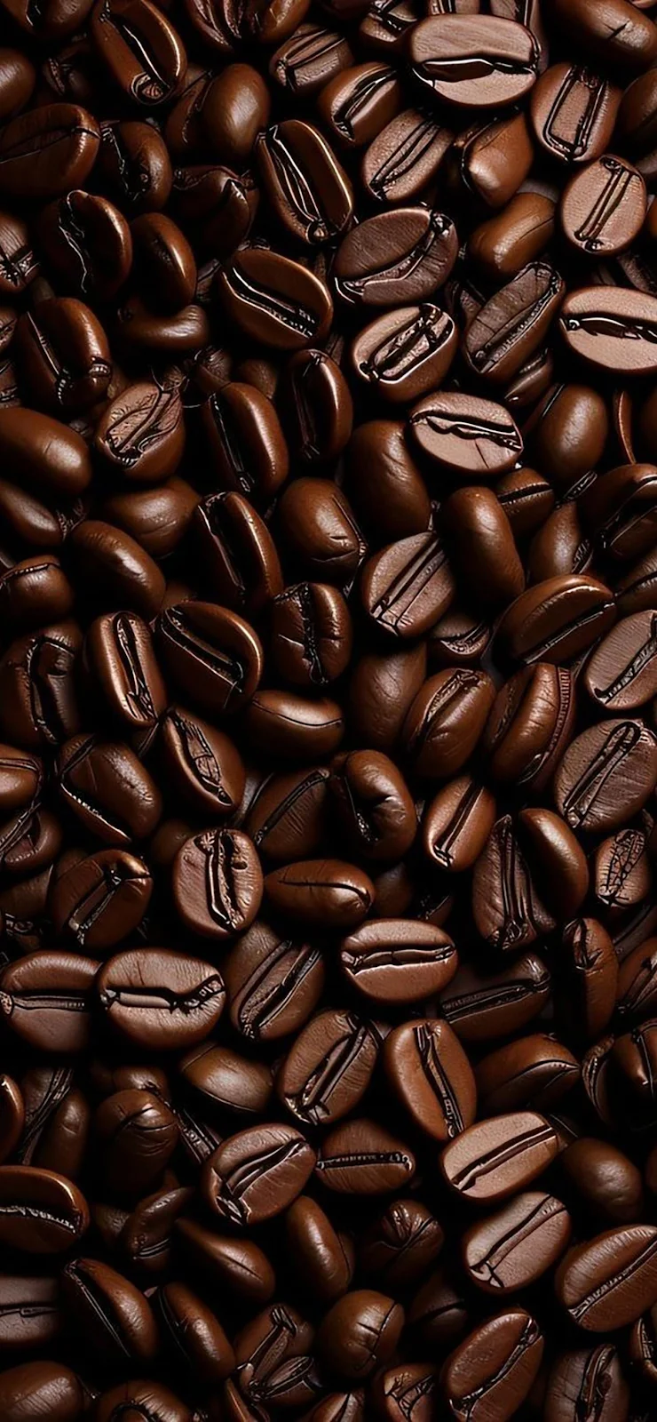 Roasted Dark Coffee Beans - Macro Photography Full HD iPhone Wallpaper (1284x2778)