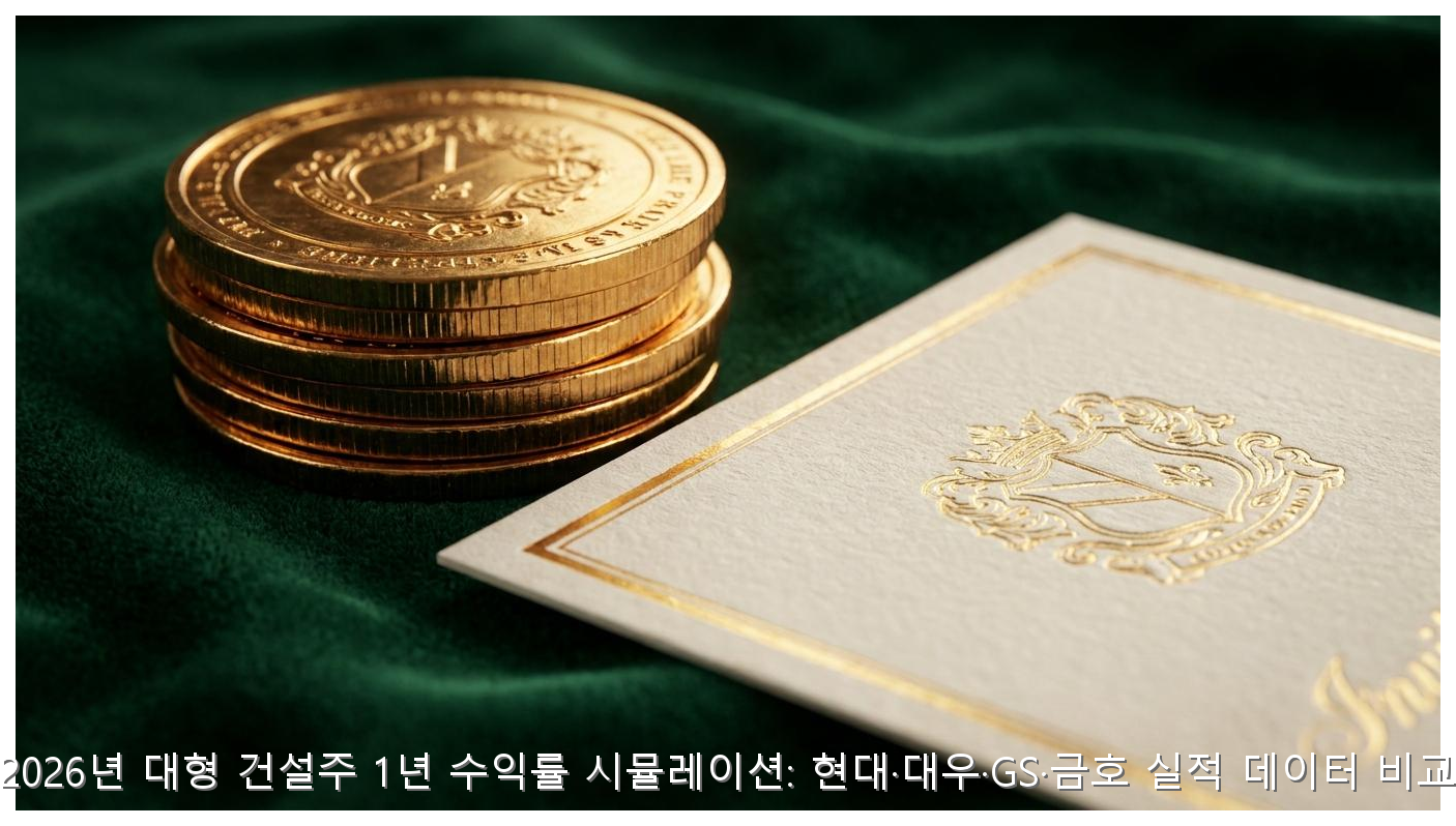 2026년 대형 건설주 1년 수익률 시뮬레이션: 현대·대우·GS·금호 실적 데이터 비교 핵심 안내 및 분석 인포그래픽 (6)