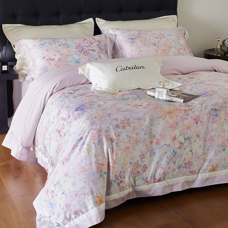 Long-staple cotton bedding set, 4-piece, satin