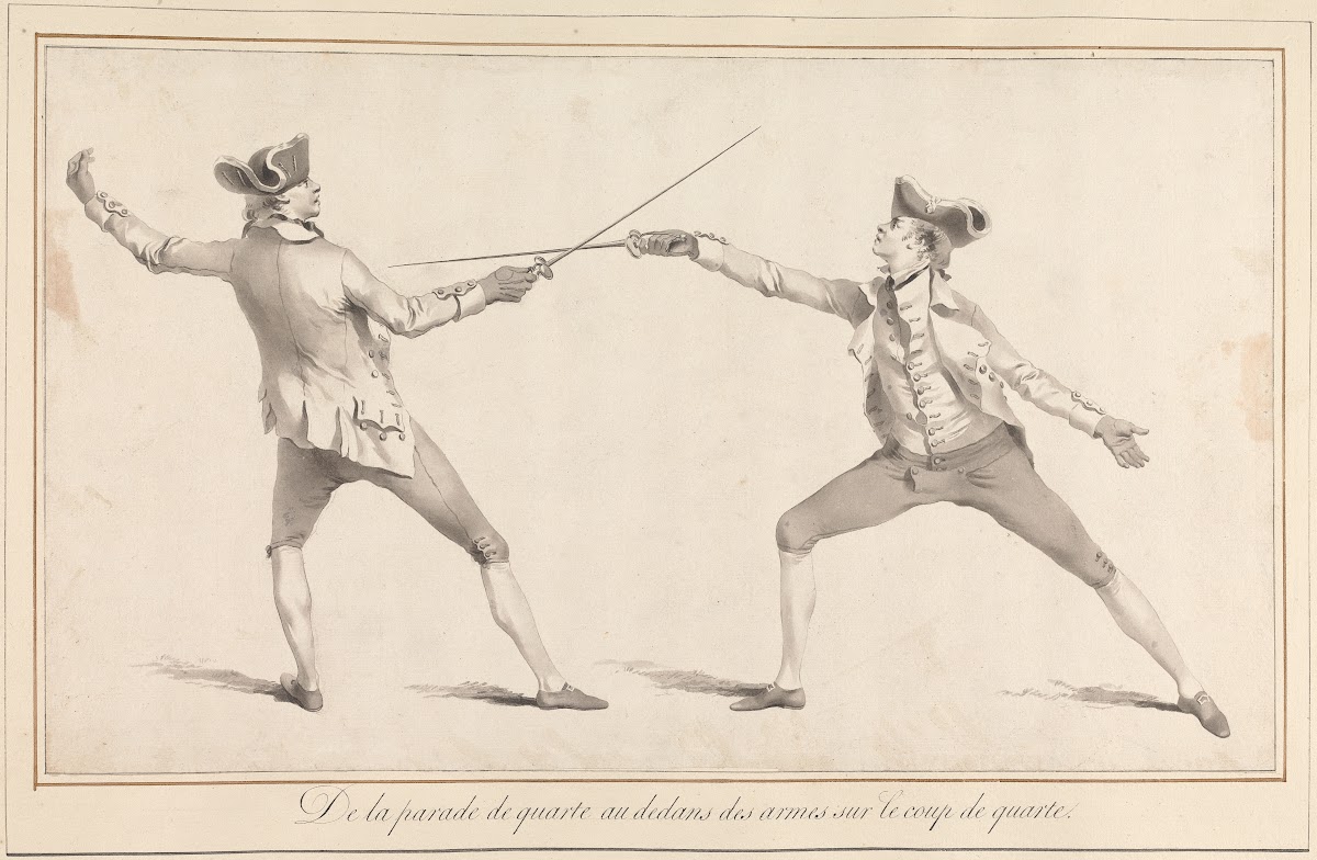 De la Parade de Quarte au Dedans des Armes sur le Coup de Quarte 1763