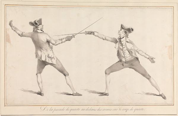 De la Parade de Quarte au Dedans des Armes sur le Coup de Quarte 1763