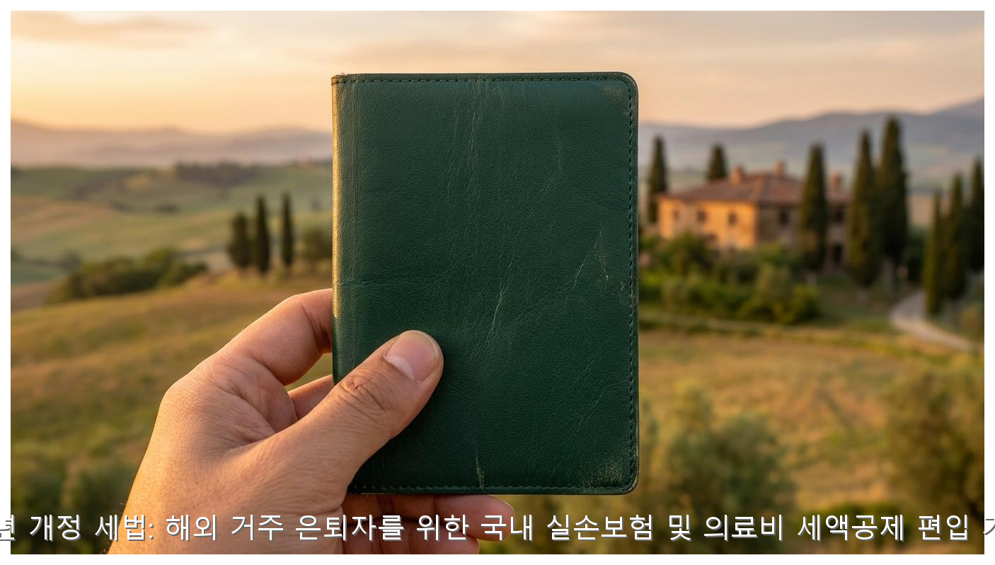 2026년 개정 세법: 해외 거주 은퇴자를 위한 국내 실손보험 및 의료비 세액공제 편입 가이드 핵심 안내 및 분석 인포그래픽 (3)