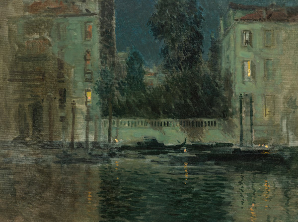 A Venetian Canal at Night