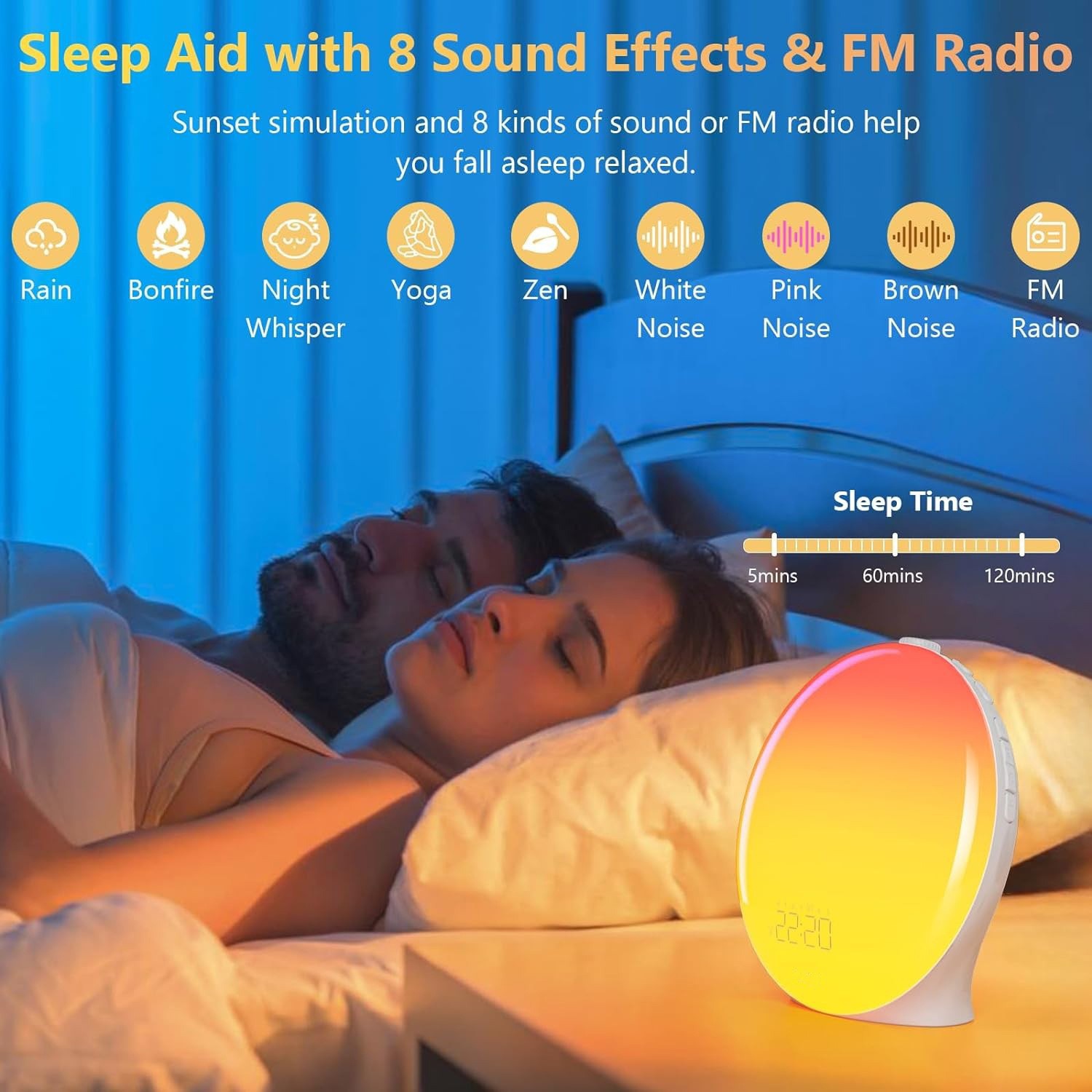 Daylight alarm clock with sunrise simulation