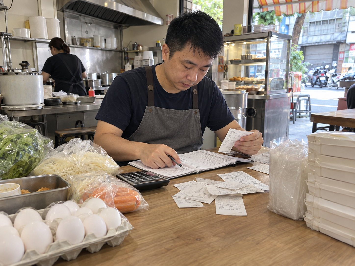 老闆盤點原料包材和費用
