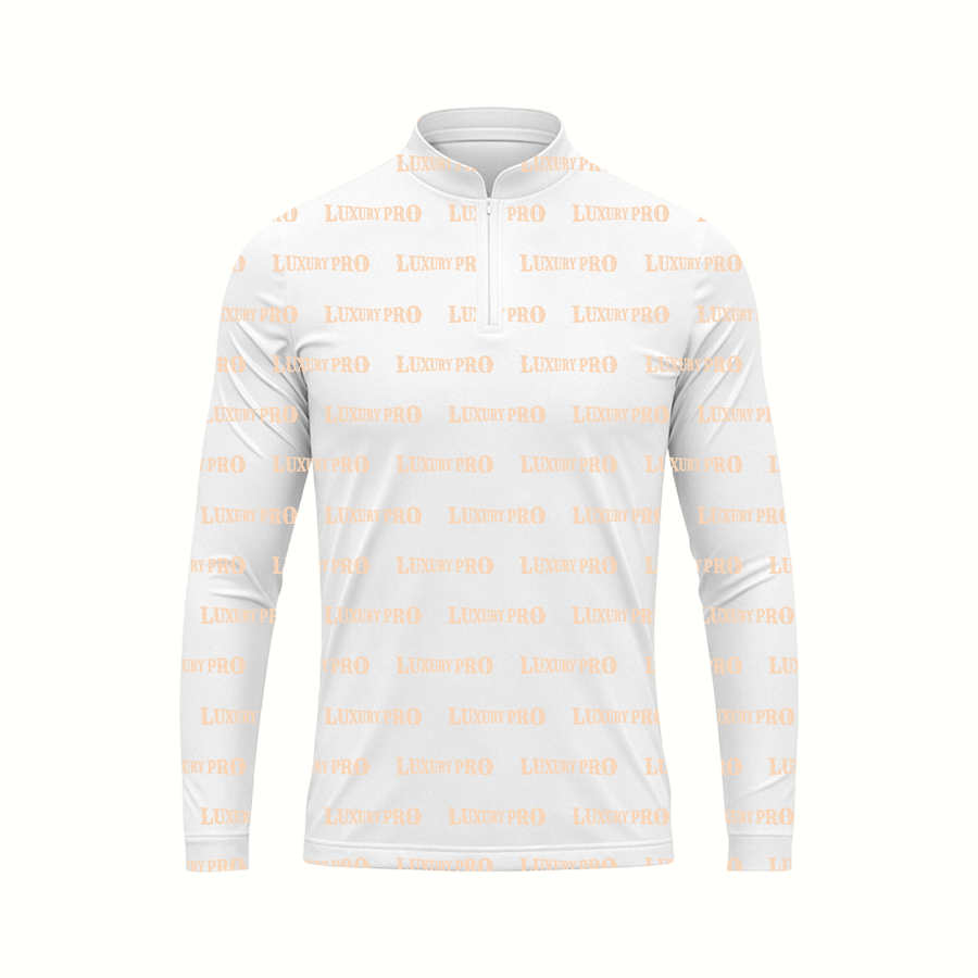 AOP HNH Stand Collar Long Sleeve Polo