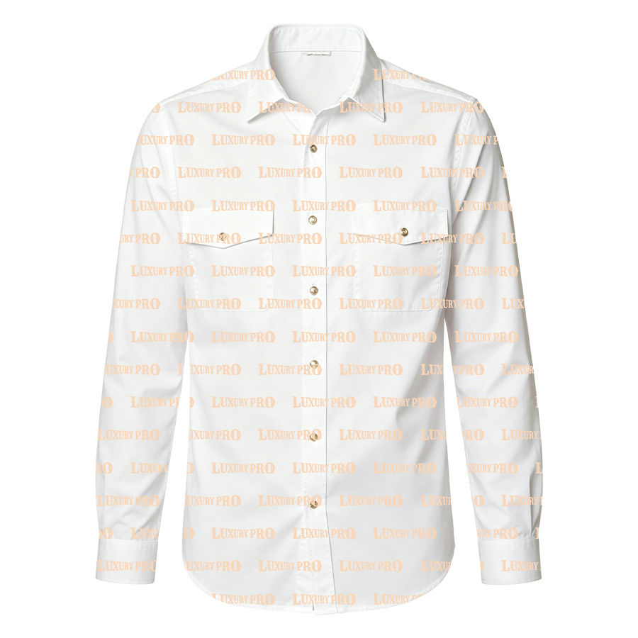 AOP Alloy Button PTB Double Pocket Long Sleeve Shirt