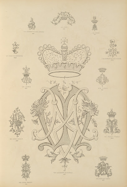 Album de chiffres  monogrammes couronnes de noblesse francaises et etrangeres Pl