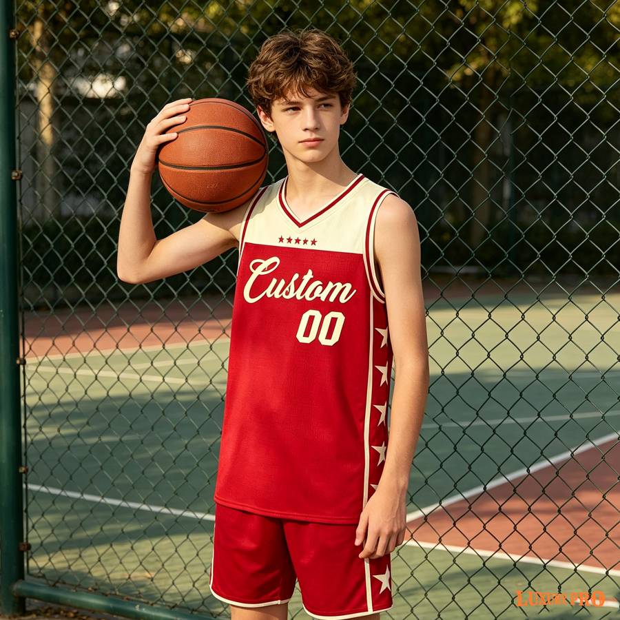 AOP HHQ Children's V Neck Basketball Uniform