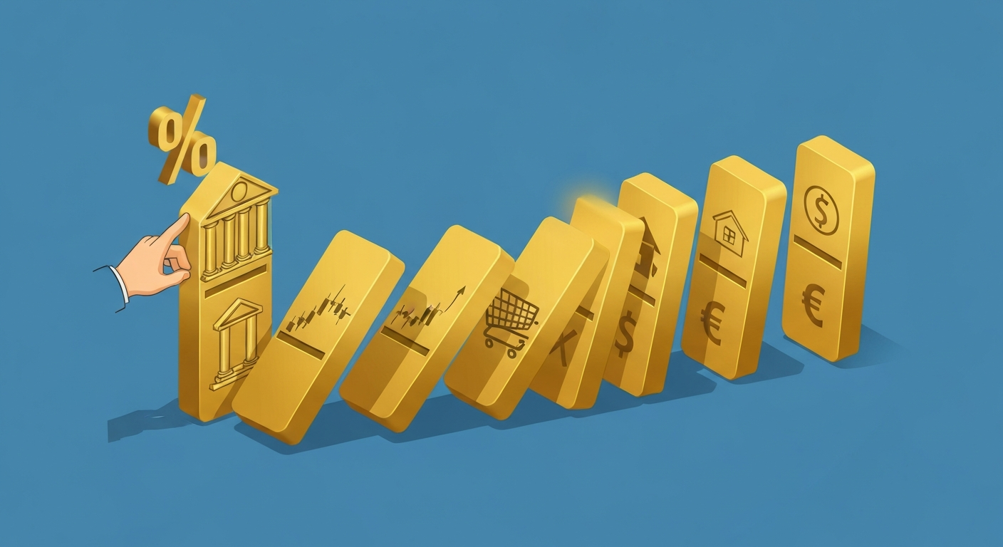 금리 변동 도미노 효과 일러스트