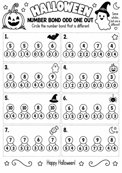 Halloween Number Bond Odd One Out