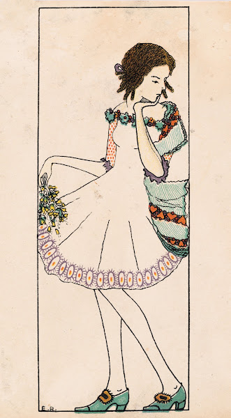 Nr 753 Mädchen mit Stola und Blumen 1911