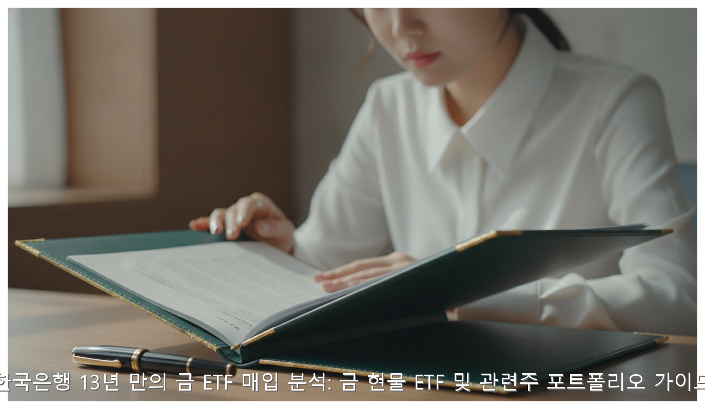 한국은행 13년 만의 금 ETF 매입 분석: 금 현물 ETF 및 관련주 포트폴리오 가이드 핵심 안내 및 분석 인포그래픽 (4)