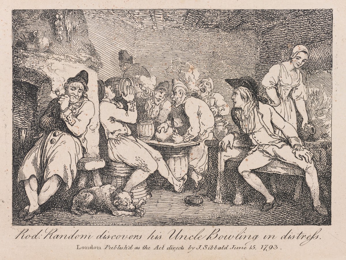 Rod Random discovers his Uncle Bowling in distress 1793