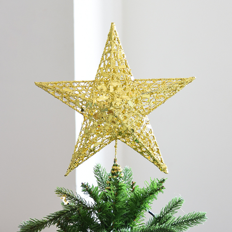 Weihnachtsbaum-Sternaufsatz aus Eisen mit Glitzer