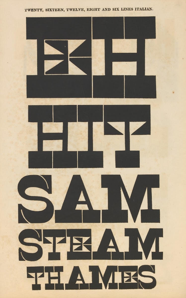 Twenty sixteen twelve eight and six lines Italian 1840   1849