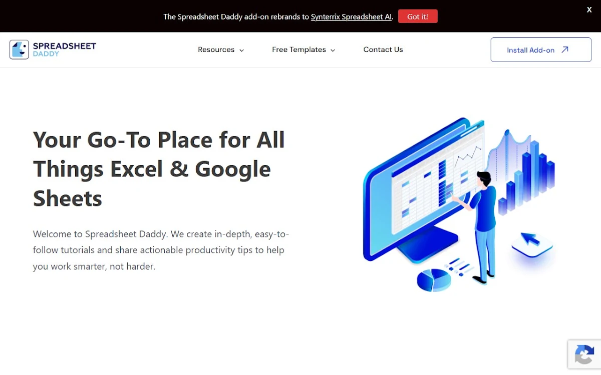 Captura de spreadsheetdaddy.com