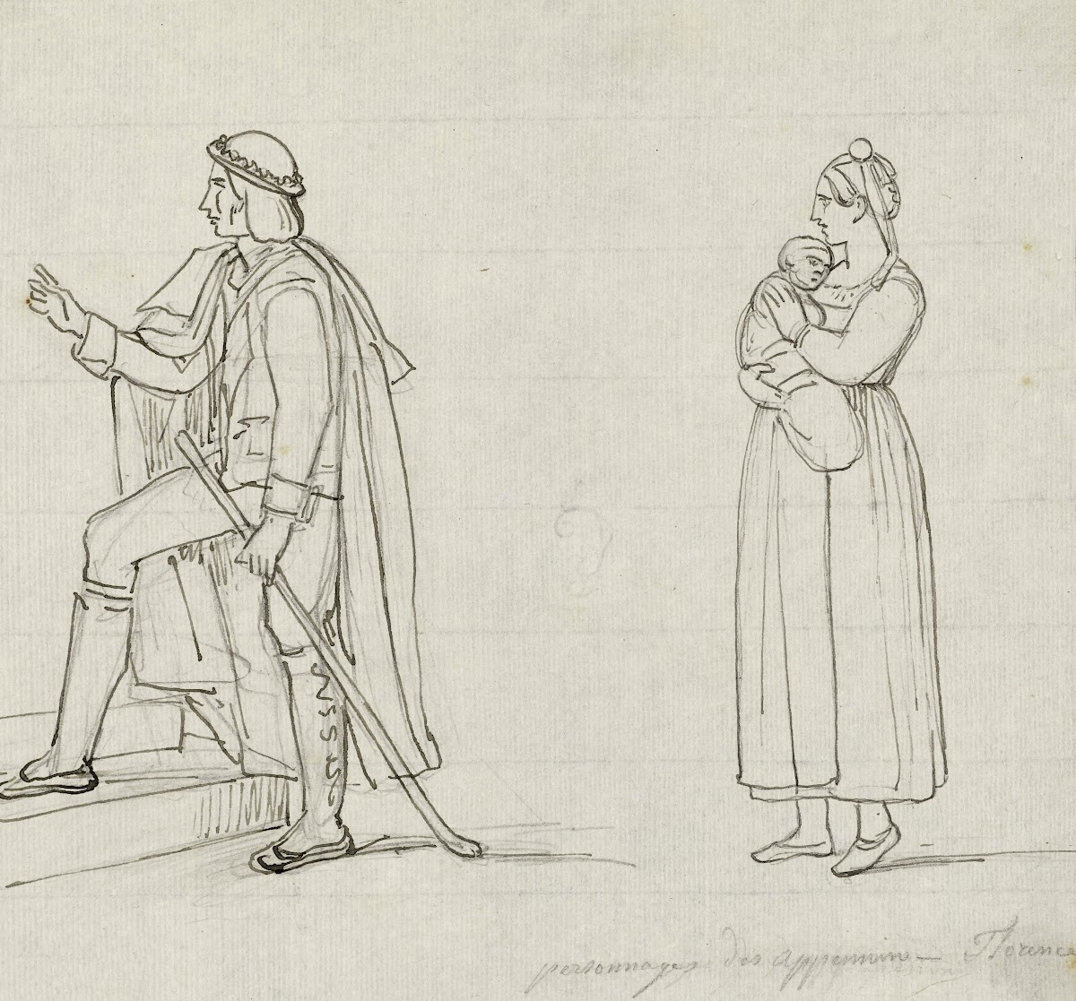Deux personnages des Appenins Florence