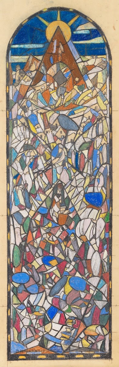 Lesende Glasfensterentwurf 1926