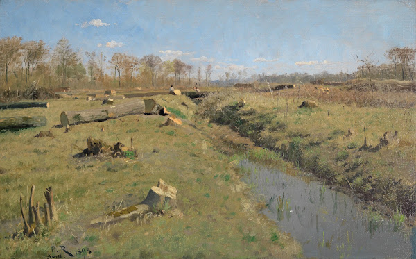 Beim Holzfällen im Durlacher Wald 1893