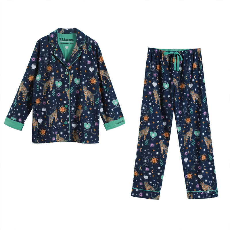 Women's cotton house suit, brushed, versatile