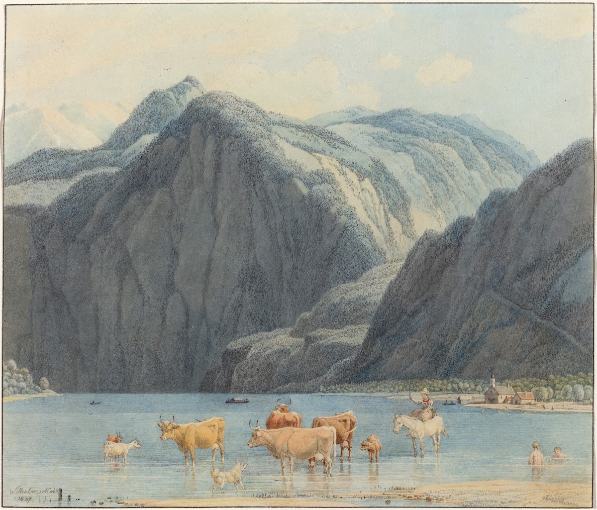 Königsee with the Cliffs of St Bartholomëe 1837