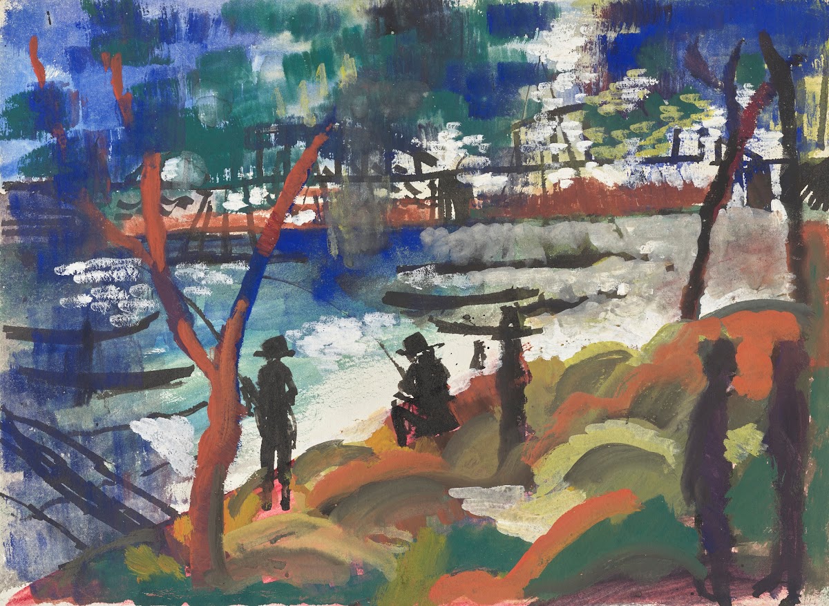 Angler am Fluss 1913