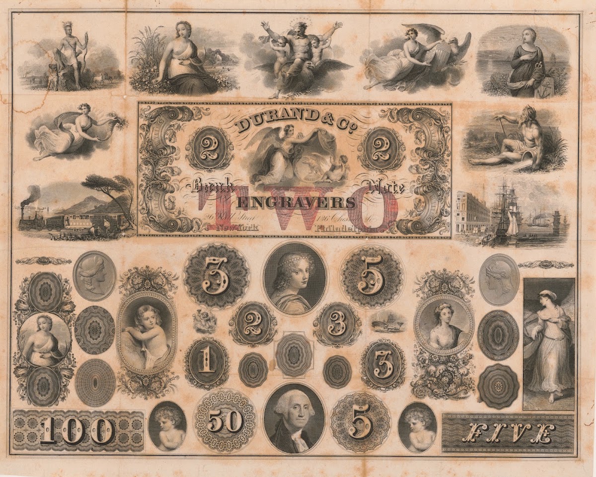 Durand  Co Bank Note Engravers 1824 1840