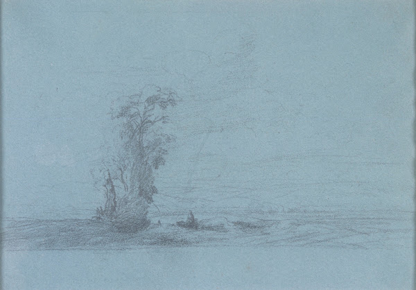 Trees and Figures in a Barren Landscape 1834