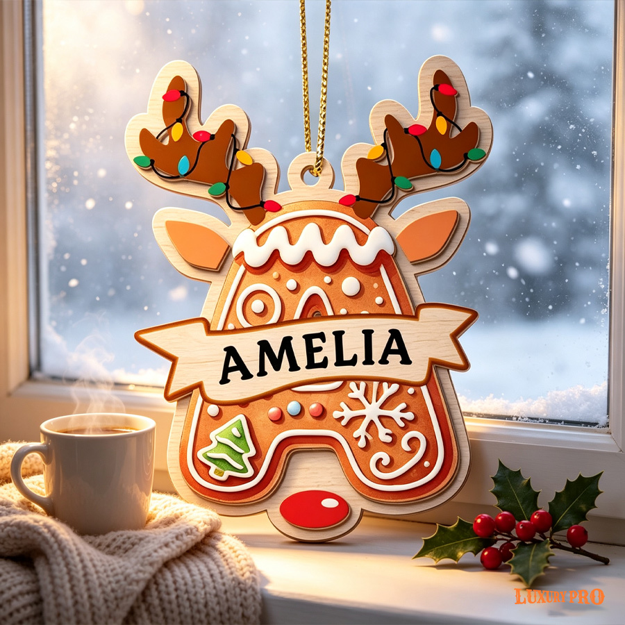 8cm Double-layer Wooden Ornament