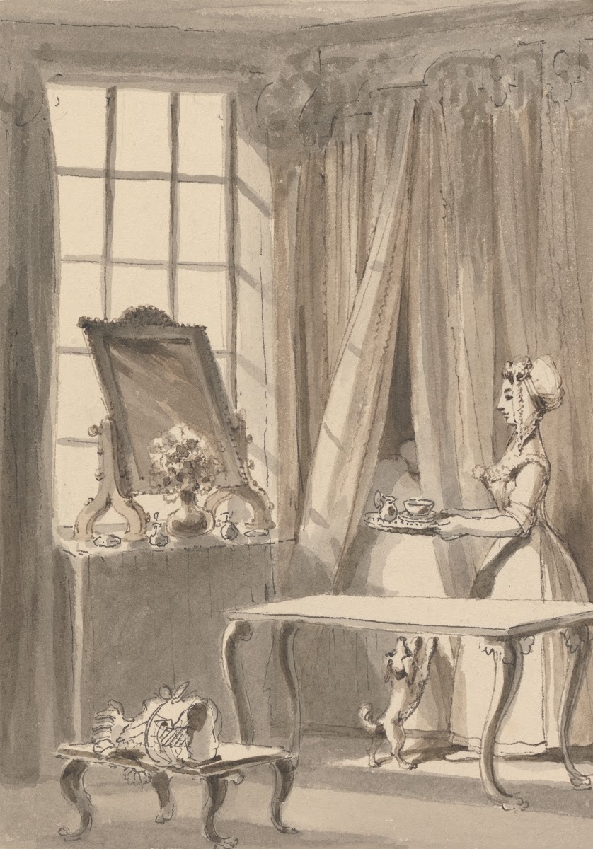 Hogarth Has Made Breakfast and Sends up a Cup to His Wife at the Same Time Order