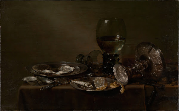 Still Life with Oysters a Silver Tazza and Glassware 1635