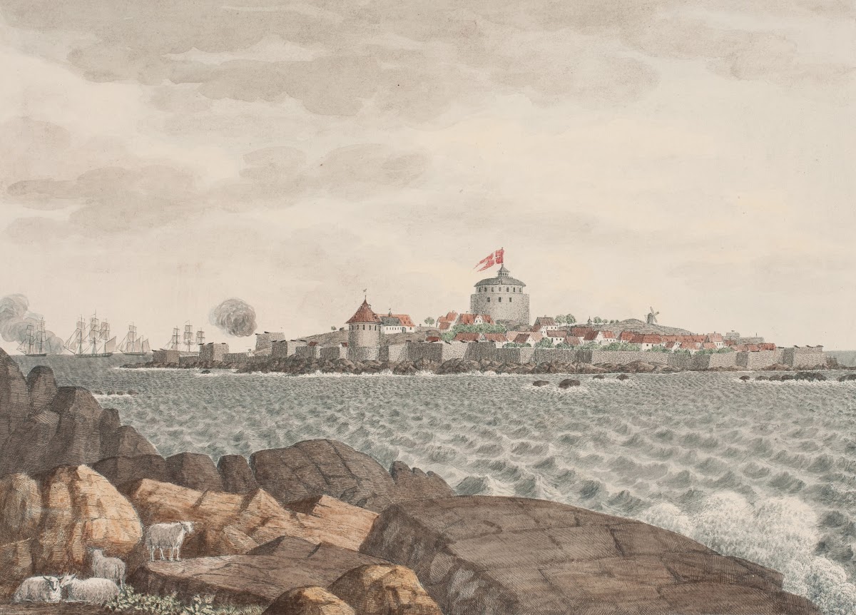 Christiansø Set fra Græsholmen 1818  1819