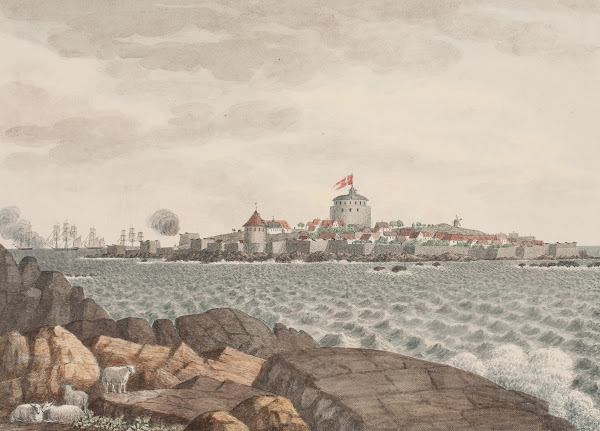 Christiansø Set fra Græsholmen 1818  1819