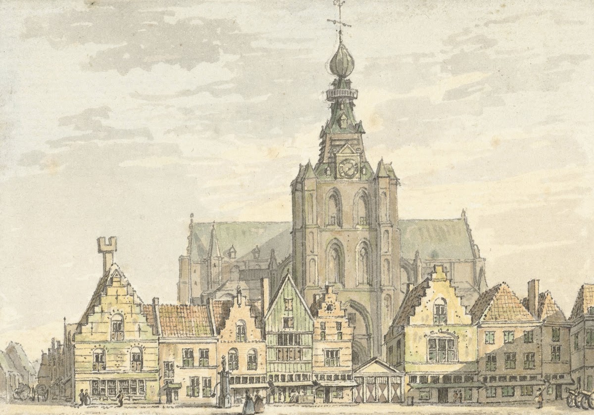 Kerk en Markt te Bergen op Zoom 1739