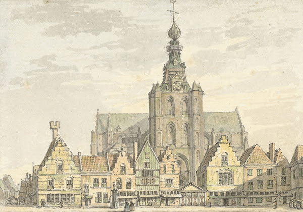 Kerk en Markt te Bergen op Zoom 1739