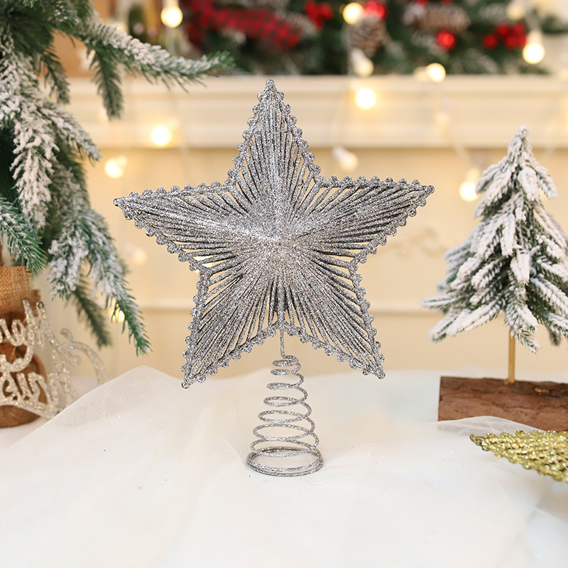 Christmas Tree Top Star, Plastic with Glitter
